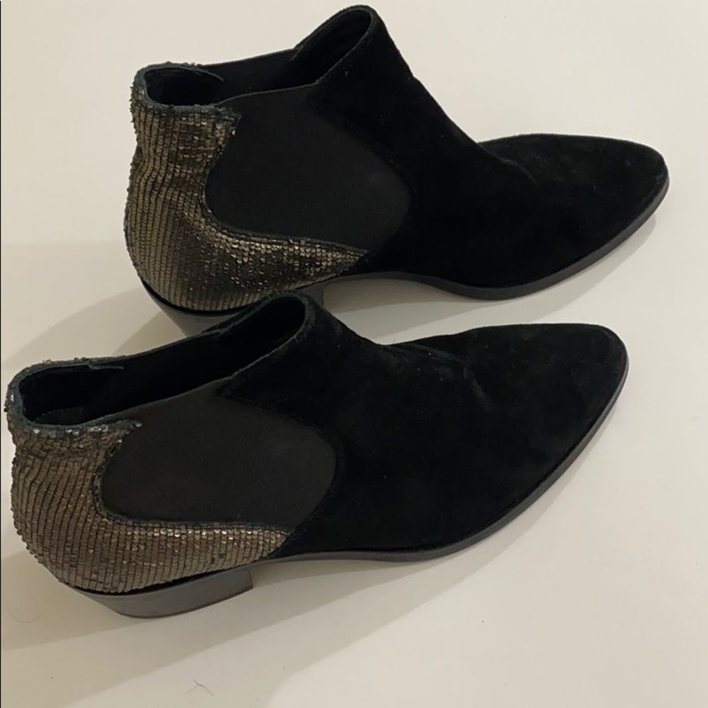 Janet & Janet Metallic Suede Booties